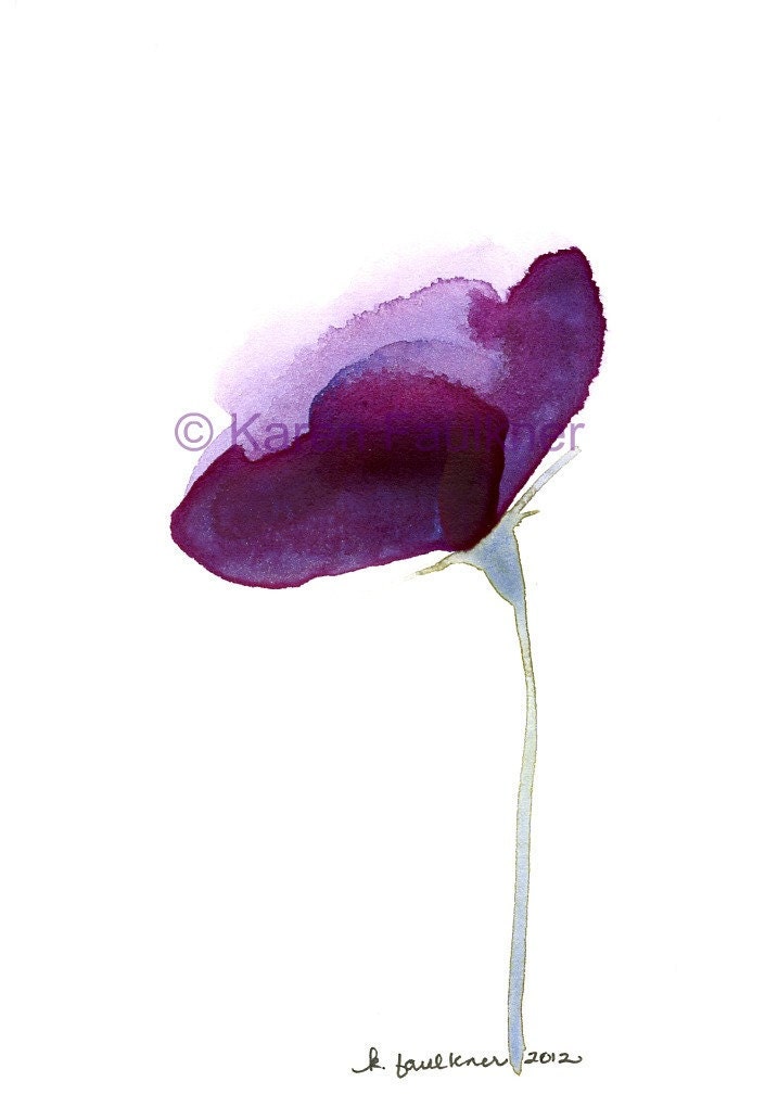 Watercolor Flower Art Print: Lisianthus