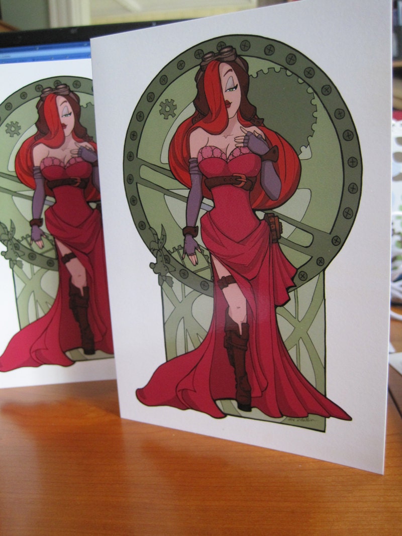Steampunk Jessica Nouveau Notecard