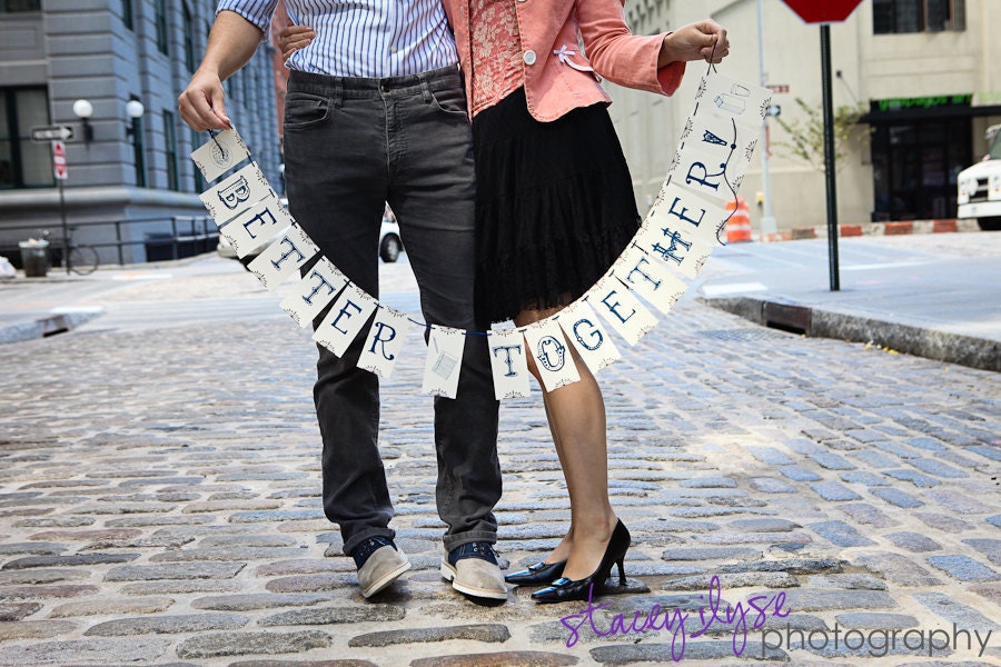 Better Together Paper Garland Party Banner, Sweet and unique wedding decoration, great for indie receptions