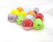 Handmade Organic Glass Nugget Lampwork Bead Set Rainbow Colors