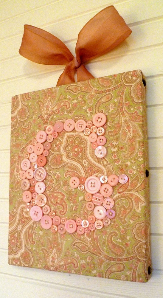 Your Baby's Initial in Buttons -- Unique Personalized Nursery Art -- by Letter Perfect Designs