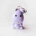 Purple Hippo Charm Cell Phone Strap Accessory