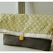 Clutch purse  grey Linen Mustard bag  geometric clutch Make Up Travel Gadget tagt team