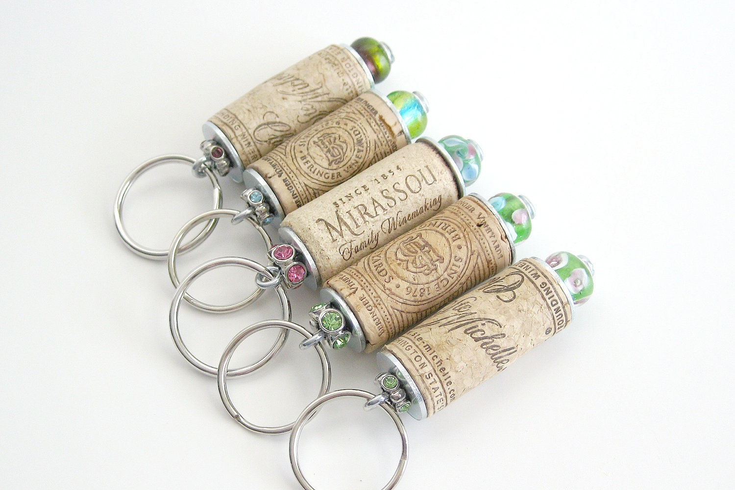 Wine cork keychain