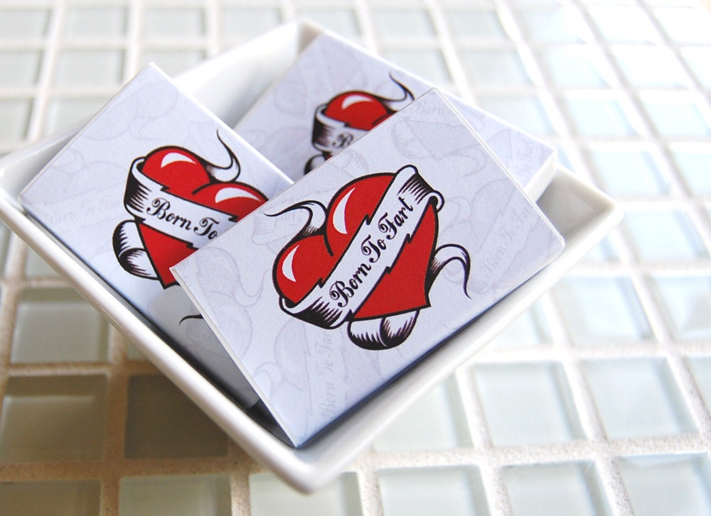 Tattoo gag gift for men, boys, and smelly people -- Born To Fart
