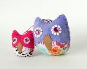 Mother and Daughter Owl Ornaments