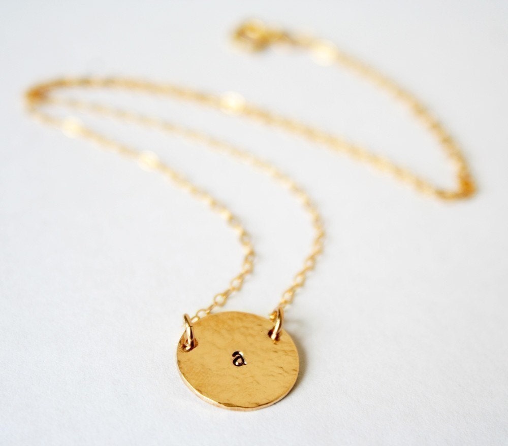 Featured in ivillage.com - Personalized Hammered Simplicity in 14K Gold Filled - Hand Stamped Choker Necklace