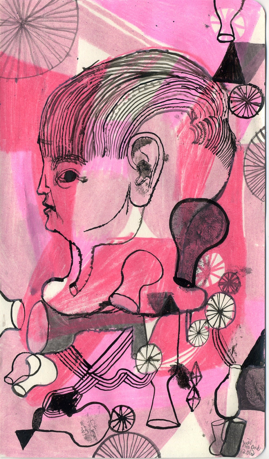 Pink Shapes (original drawing, 2012)