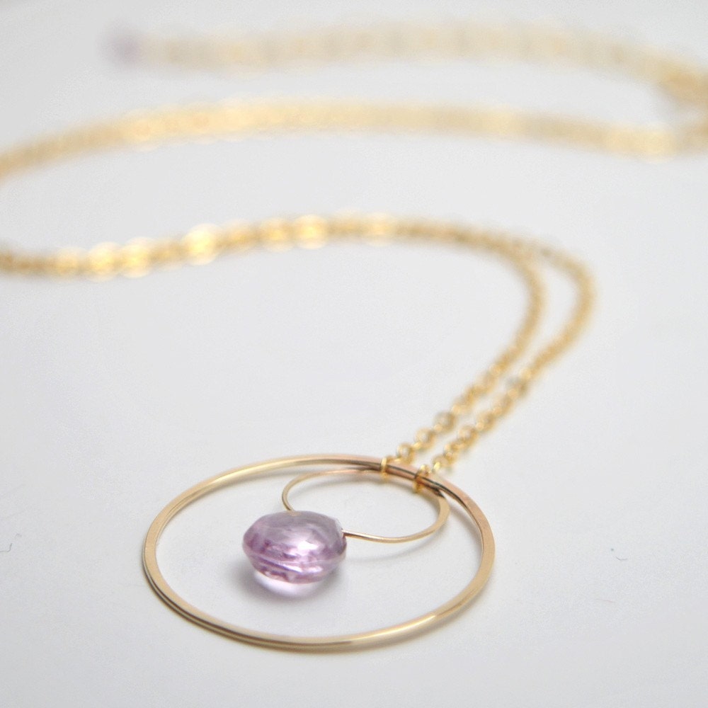 SALE - Multiple Colors - Framed Orbital Necklace - Recycled Metal