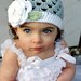 Beanie Hat Crocheted "The Angelica" Silver Grey White Celery Soft Classy Trim