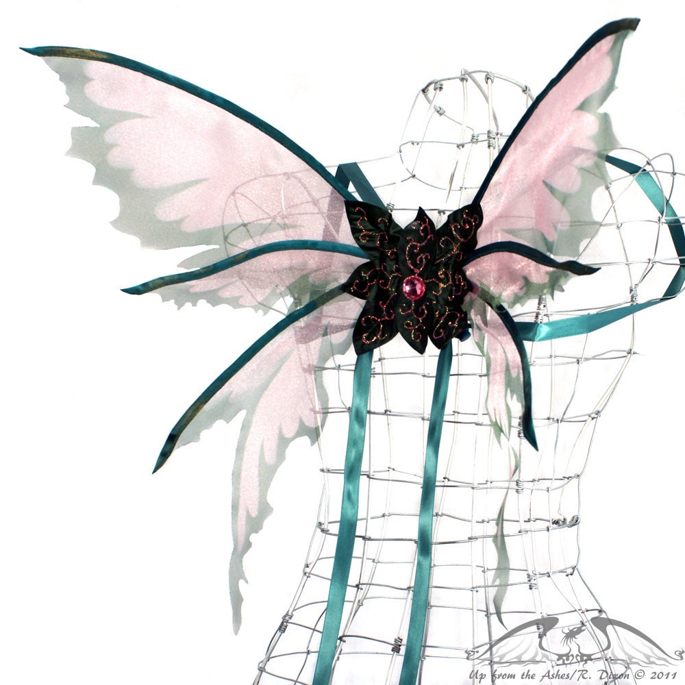 LIQUIDATION SALE Odette No.7 - Small Fairy Wings in Pink and Green