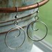 Sterling Silver Wire Curly Q Circle Hoop Earrings - Hand Forged