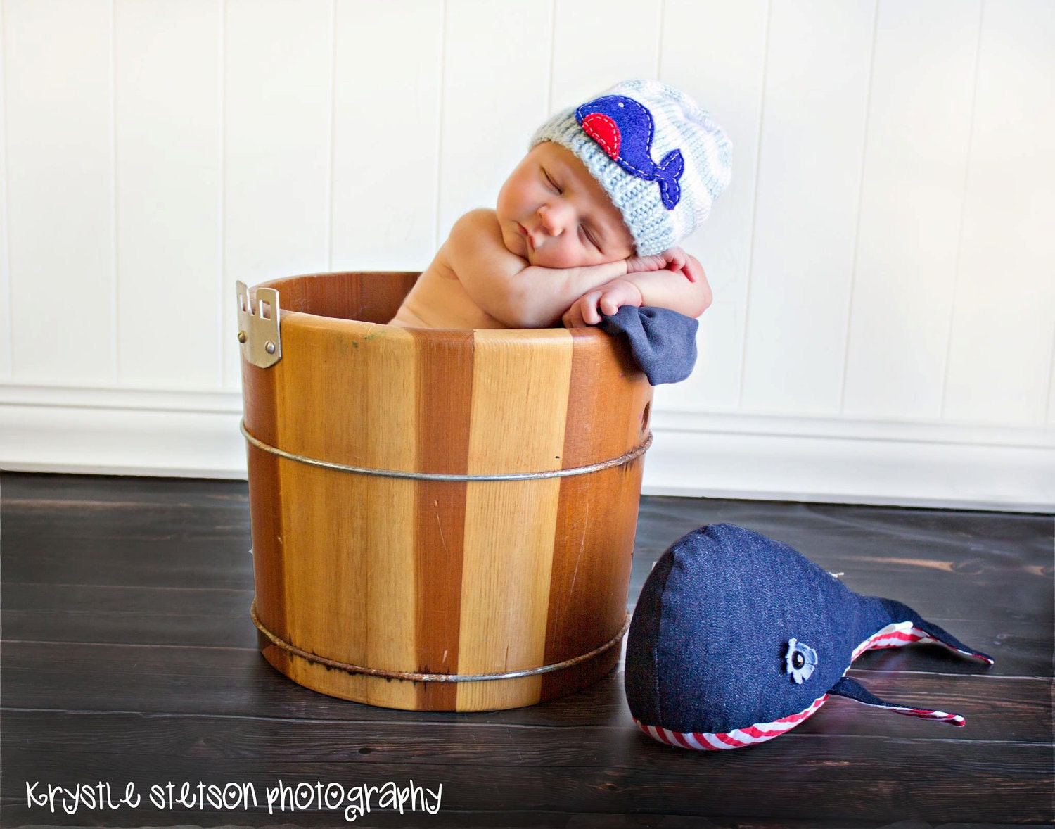 Nautical WHALE Childrens and Baby Warm Winter  Beanie- Newborn Photography prop- For Current Turnaround time Read below Description