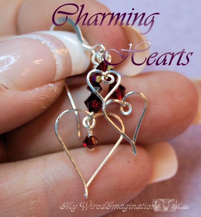 Wire Jewelry Tutorial - Charming Hearts I -  Charms, Earrings, Pendants - Instant Downloadable PDF File