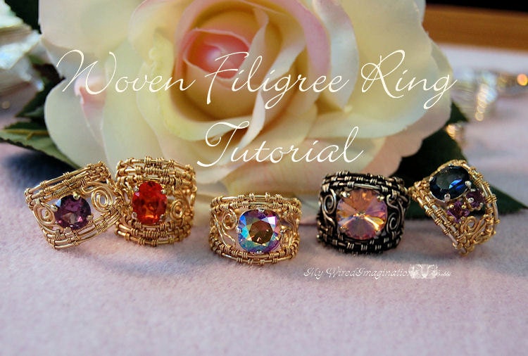 Woven Filigree Rings - Wire Wrapping Instructions - Instant Downloadable PDF File