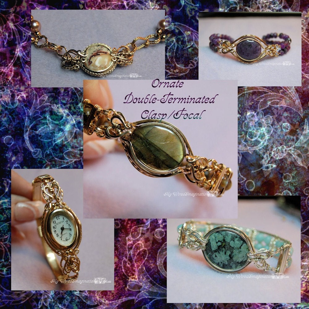 Wire Jewelry Tutorial - Ornate Double-Terminated Focal-Clasp - Instant Downloadable PDF File