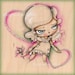 Tattoo Valentine-Big Eye Sweet Heart Girl-Pinkytoast Art Print-8x8