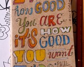 Made to Order - OOAK Kraft Moleskine Pocket Cahier with Hand Drawn Type and Quote by Paul Arden