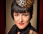 Leopard Print Pill Box Hat, Rockabilly, Available in Original, Red or Pink Leopard
