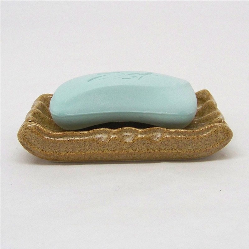 Soap Dish in Warm Brown Stoneware (altered extrusion)