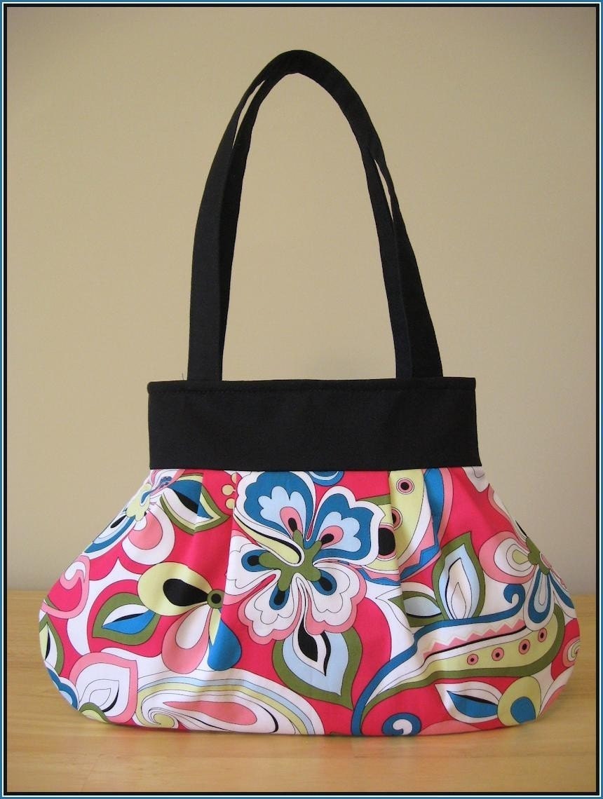Retro Fabric Pleated Handbag  Purse by SweetPeaTotes on Etsy