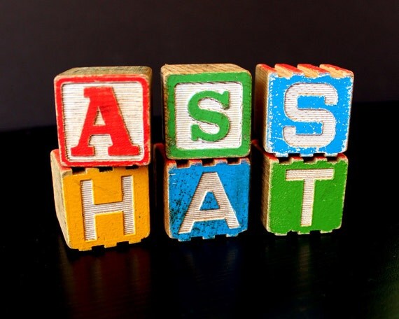 Vintage Letter Blocks - ASSHAT