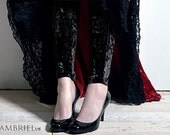 Vamp - Black Crushed Velvet Leggings by Kambriel - Brand New - kambriel