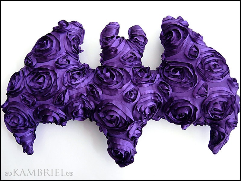 Bat Pillow - Purple Decadence by Kambriel