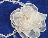 Wedding Jewelry Silk Organza Rose Corsage Statment Necklace