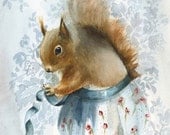 A  New Apron-Squirrel Art,nursery, children, decor