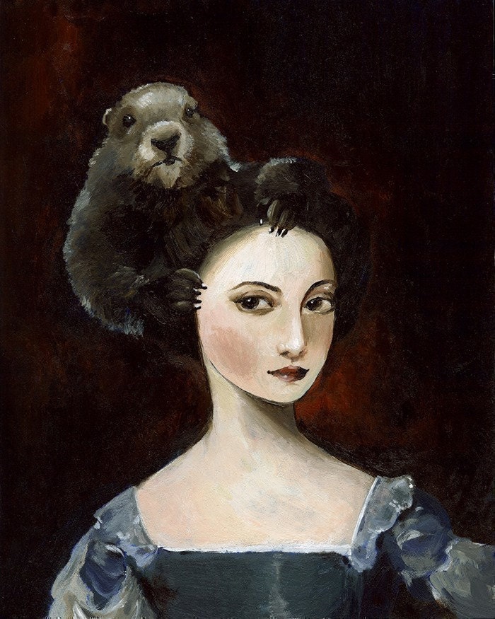 Groundhog Hair Archival Art Print, dark, gothic