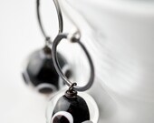 Black earrings Murano glass beads and sterling silver BOLLE earrings betsy3