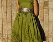 Florence- avocado green 1960's Style Dress, women's size 4-6