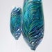 Peacock Feather Wedding Flutes - Set of 2 Personalized Champagne Flutes - Hand Painted Custom Toasting Flutes