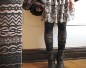 Lace Leggings - Black Banded Lace - Size XS or L