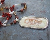 Snake Pendant on Beaded Necklace
