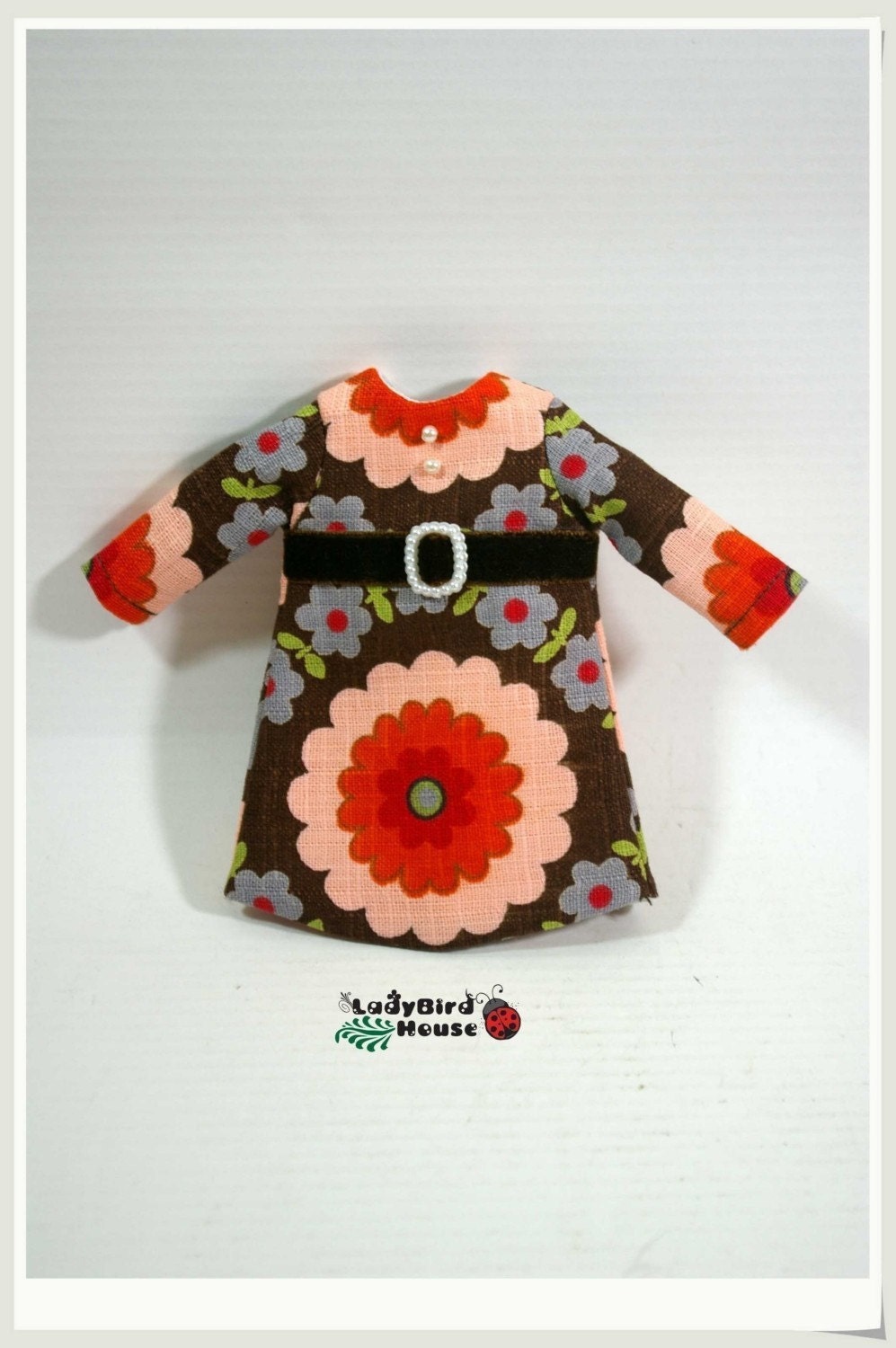 LADYBIRD HOUSE Blythe Outfit Orange Flower Dress