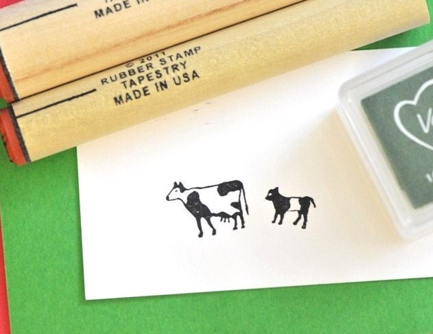 Cow and Calf  Rubber Stamp Set