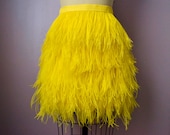 Yellow Ostrich Feather Skirt