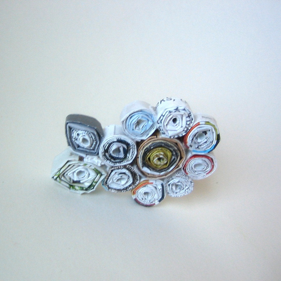 Flower Pin - Colorful and Fun - Made With Reclaimed Paper