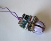 Violet Amethyst Glass Bead On An Eco-Chic Necklace