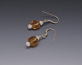 Peach Crystal Earrings -- Pastel Jewelry for Spring with Vintage Beads