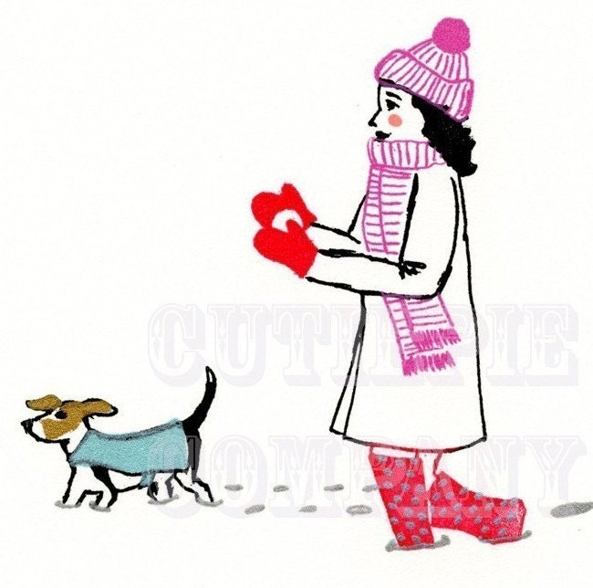 original screenprint, snow day (gocco print)