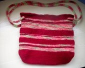 Unique Fun Felt Tote Bag  -  red green Apple
