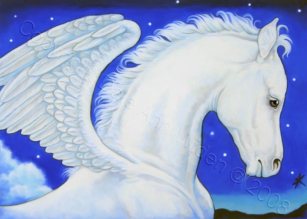 ACEO White Pegasus High Quality Art Horse Print