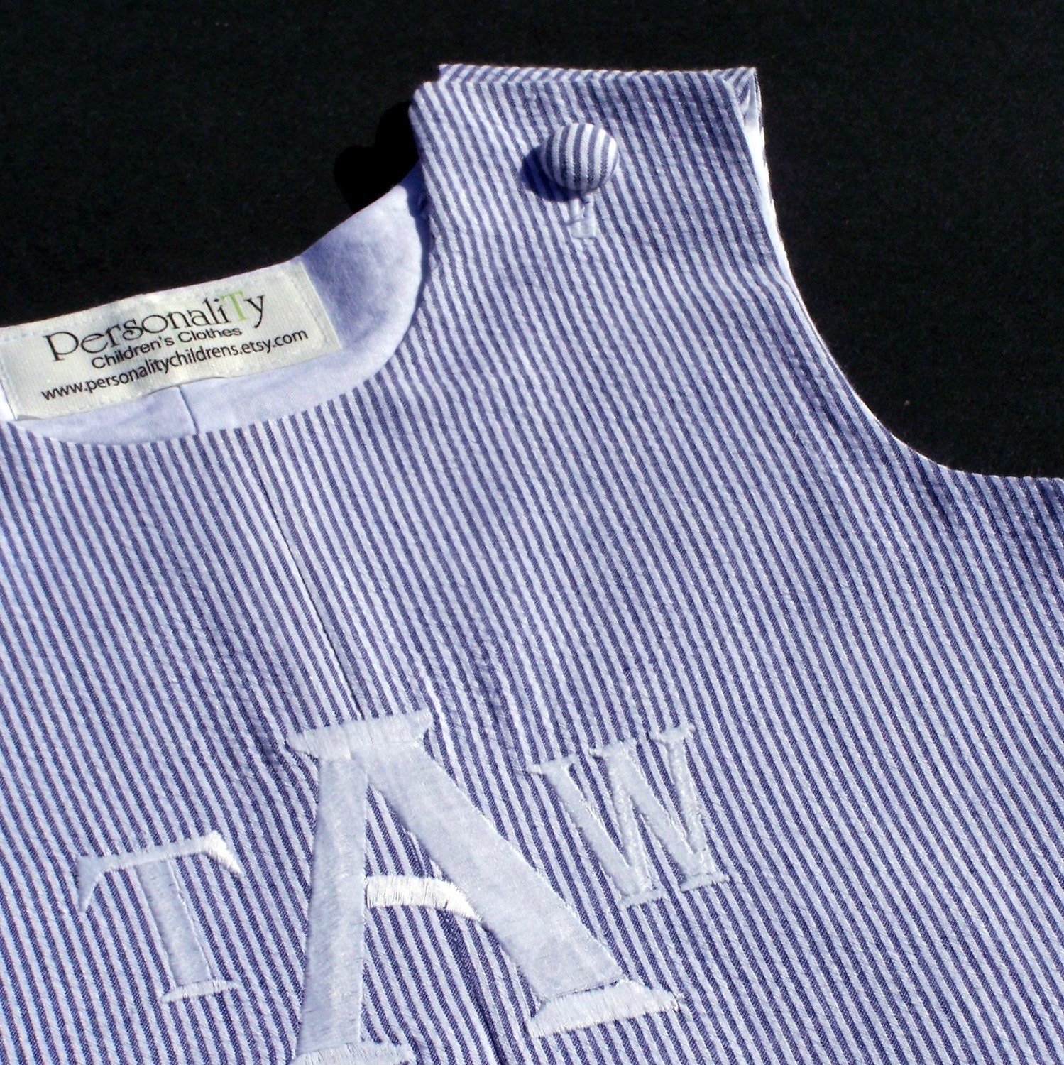 Monogrammed Seersucker Jon Jon