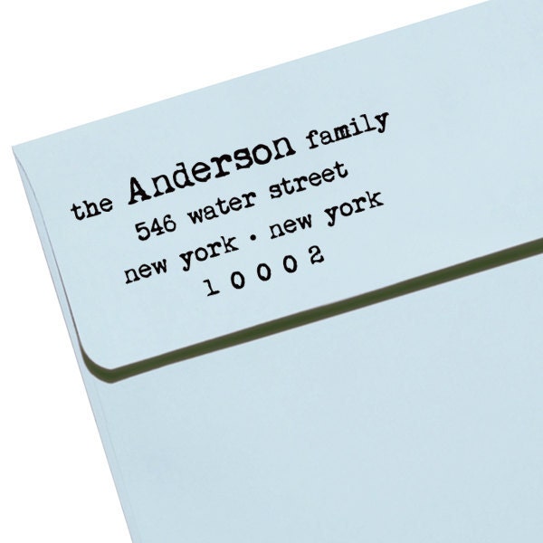 CUSTOM ADDRESS STAMP - Eco Friendly & self inking, gifts for wedding, housewarming, etsy labels, return address - "Name46"