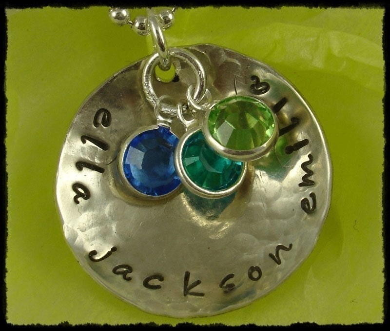 Hand Stamped Jewelry Necklace Personalized Sterling  Custom Sweet Stack Mother's Day HandStamped