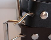 Belt for Belt Buckle, Leather Snap Belt with FREE Plain Buckle - BLACK and BROWN