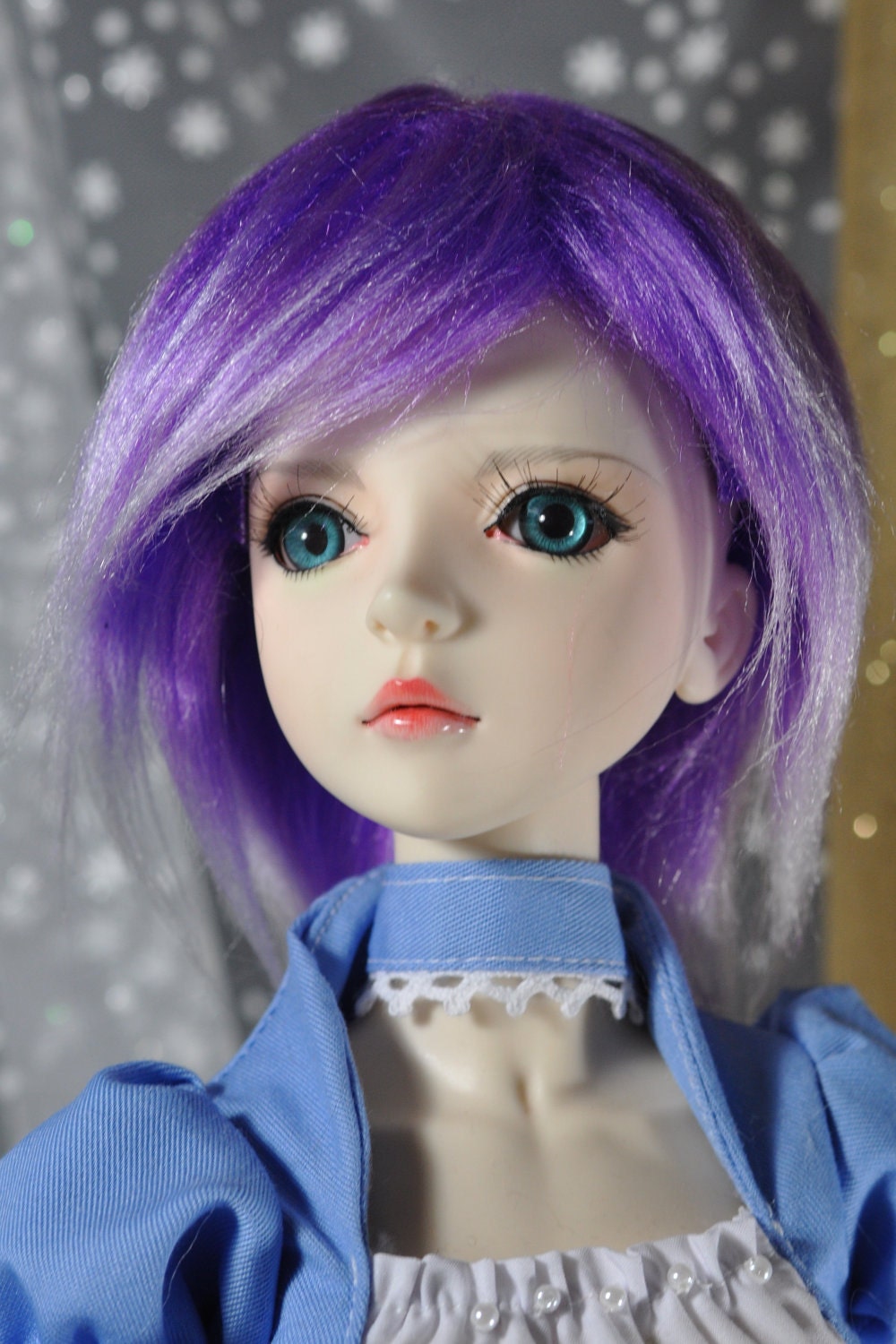 BJD Faux Fur Wig - CHOICE of 5 fantasy colors and 7 sizes
